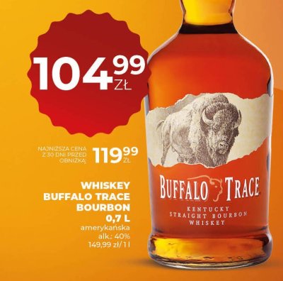 Whiskey Buffalo Trace Bourbon 0,7L promocja w Duży Ben