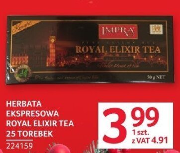 Herbata ekspresowa Royal Elixir Tea 25 torebek promocja w Selgros