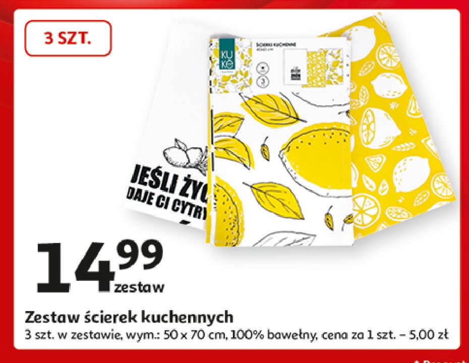 Ścierki kuchenne 50 x 70 cm Kuke promocja w Auchan