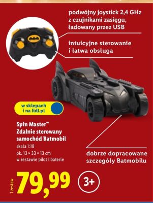 Zdalnie sterowany samochód Batmobil Spin Master promocja w Lidl