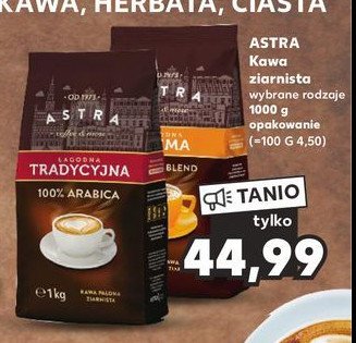 Kawa + pojemnik Astra 艂agodna 100% arabica crema Astra caffee promocja