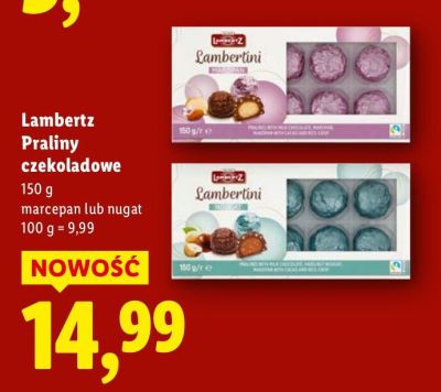Lambertz Praliny czekoladowe marcepan lub nugat promocja w Lidl