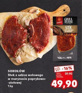 Stek z ud藕ca wo艂owego w marynacie paprykowo-zio艂owej Soko艂贸w grill house promocja