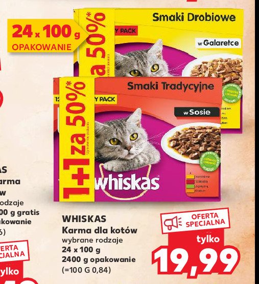 Karma dla kota smaki tradycyjne z warzywami w sosie Whiskas promocja