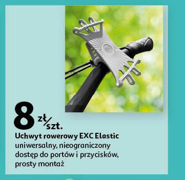 Uchwyt rowerowy elastyczny do telefonów szary Exc promocja w Auchan