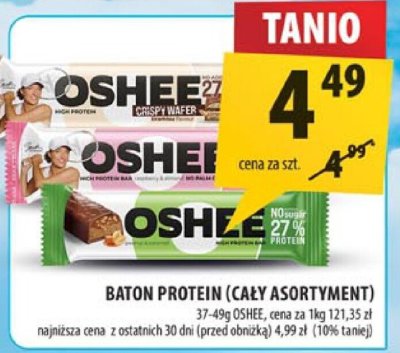 Baton protein Oshee (cały asortyment) 47-49g promocja w Arhelan