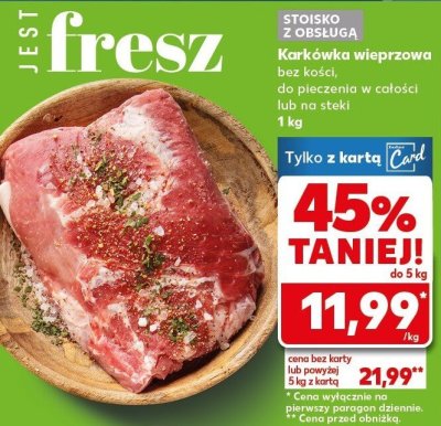 Karkówka wieprzowa bez kości kotlety Morliny promocja w Kaufland