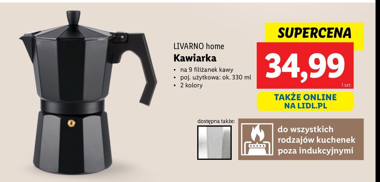 Kawiarka 330 ml LIVARNO HOME promocja w Lidl