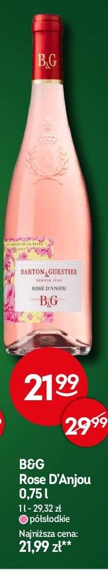 Wino BARTON & GUESTIER ROSE D'ANJOU B&g barton & guestier promocja w Żabka