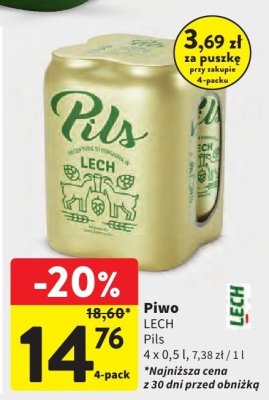 Piwo Lech pils promocja w Intermarche