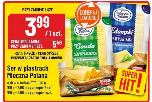 Ser gouda w plastrach Mleczna polana promocja