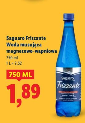 Woda musująca Saguaro Frizzante magnezowo-wapniowa promocja w Lidl