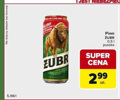 Piwo Żubr promocja w Carrefour Express