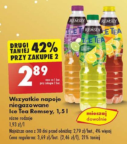 Napój o smaku cytrynowym Remsey ice tea promocja