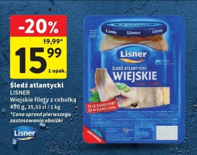 Śledź atlantycki LISNER Wiejskie filety z cebulką promocja w Intermarche