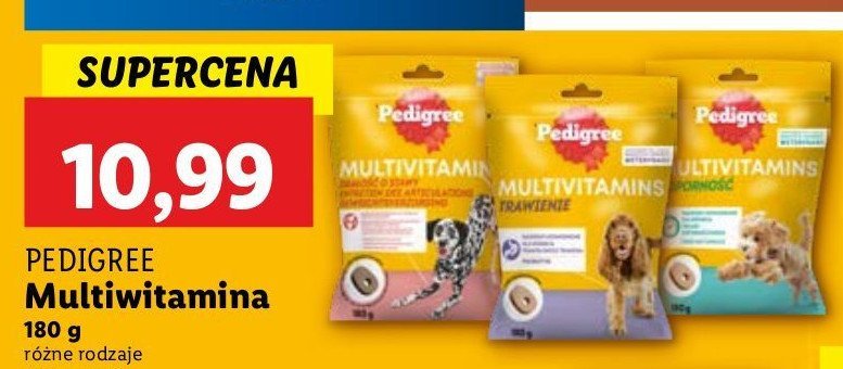 Karma uzupełniająca dbająca o stawy kurczak Pedigree multivitamins promocja w Lidl