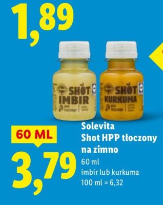 Shot HPP tłoczony na zimno imbir promocja w Lidl