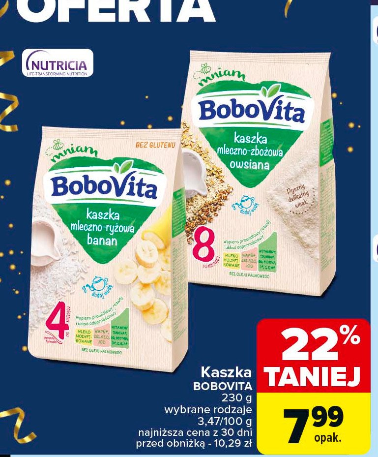 Kaszka mleczna owsianka Bobovita promocja w Carrefour Market