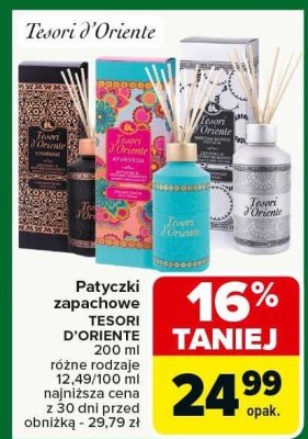Patyczki zapachowe TESORI D'ORIENTE różne rodzaje promocja w Carrefour