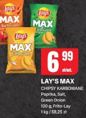 Chipsy karbowane Lay's MAX Papryka, Salt, Green Onion 120 g, Frito-Lay promocja w Chorten