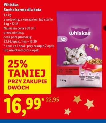 Sucha karma dla kota Whiskas promocja w Lidl