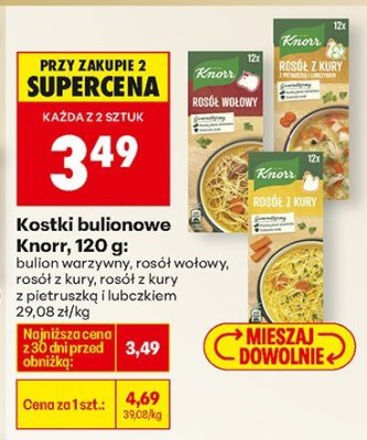 Kostki bulionowe Knorr, 120 g: rosół wołowy promocja w Biedronka