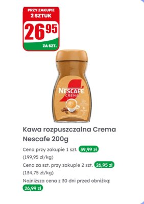 Kawa rozpuszczalna Crema  promocja w Dino