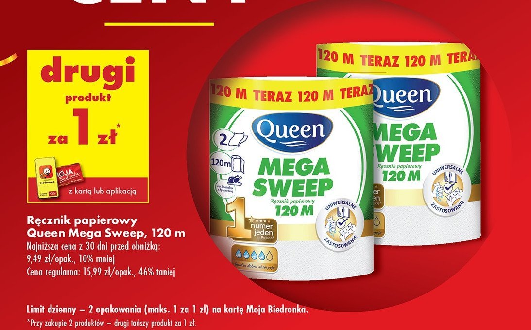 Ręcznik kuchenny mega sweep 100 m Queen promocja