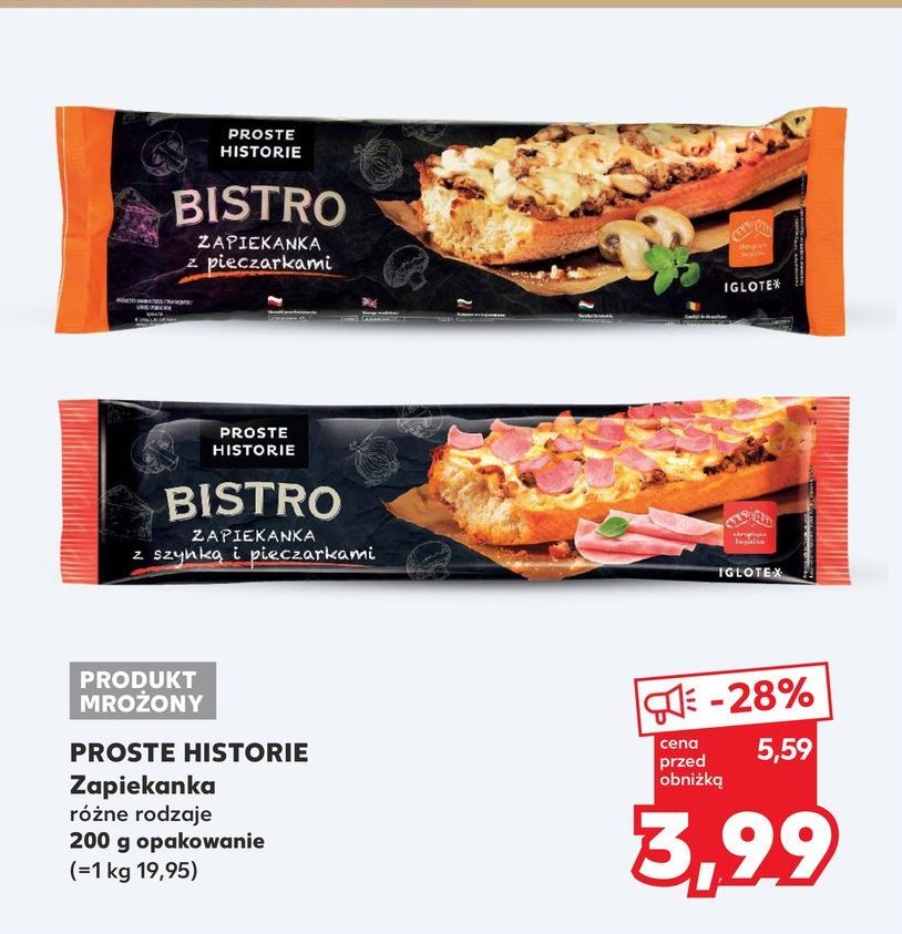 Zapiekanka z pieczarkami Iglotex proste historie bistro promocja