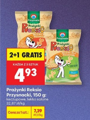 Prażynki Reksio 150 g keczupowe 2+1 GRATIS promocja w Biedronka