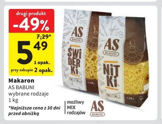 Makaron świderki As-babuni promocja