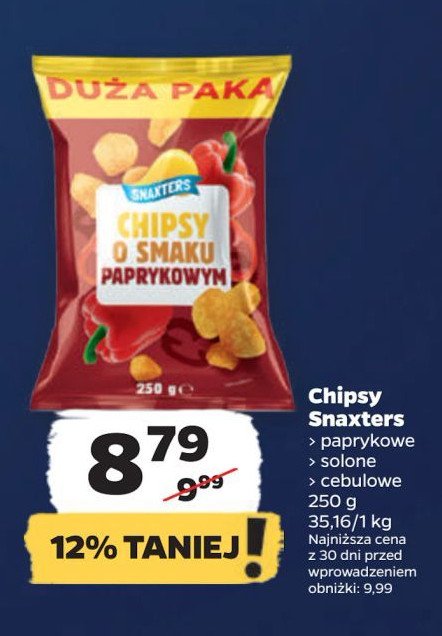 Chipsy solone Snaxters promocja