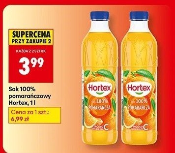 Sok 100% pomarańczowy Hortex, 1l promocja w Biedronka