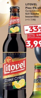 Piwo Litovel Cerny Citron promocja w Kaufland