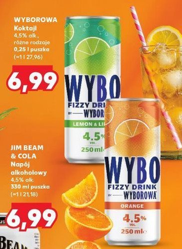 Drink lemon & lime Wyborowa fizzy drink promocja w Kaufland
