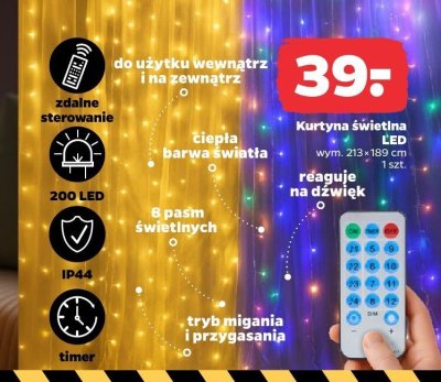 Kurtyna świetlna LED promocja w Netto