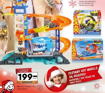 Tor Hot Wheels City Zakręcony tor wieża promocja w Biedronka