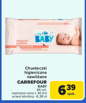 Chusteczki nawilżane premium Carrefour baby promocja w Carrefour Market