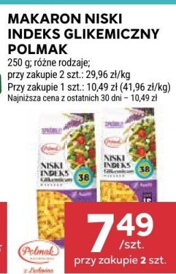 Makaron niski indeks glikemiczny Polmak promocja w Stokrotka