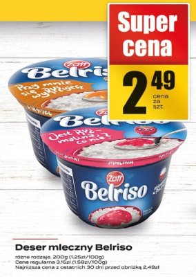 Deser mleczny Belriso promocja w Supeco