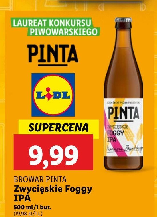 Piwo foggy ipa Pinta zwycięskie promocja