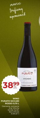 Wino Purato Siccari Rosso Appassimento 0,75 L promocja w Duży Ben