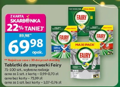 Tabletki do zmywarki Fairy 71-100 szt., wybrane rodzaje promocja w Auchan