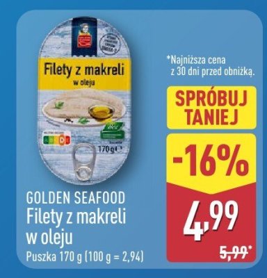 Filety z makreli w oleju  promocja w Aldi