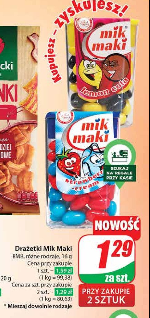 Draże strawberry cream Mik maki promocja