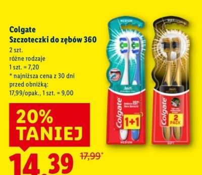 Szczoteczki do zębów 360 Colgate promocja w Lidl