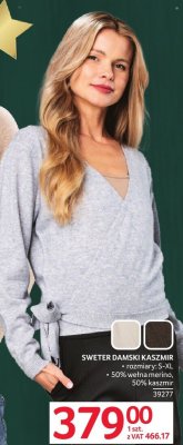 Sweter damski kaszmir promocja w Selgros