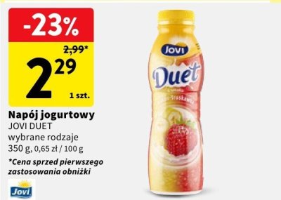 Napój jogurtowy Jovi Duet wybrane rodzaje promocja w Intermarche