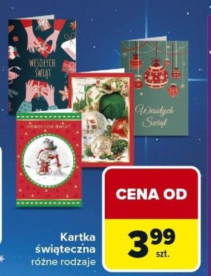 Kartka świąteczna różne rodzaje promocja w Carrefour Market