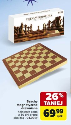 Szachy magnetyczne drewniane promocja w Carrefour